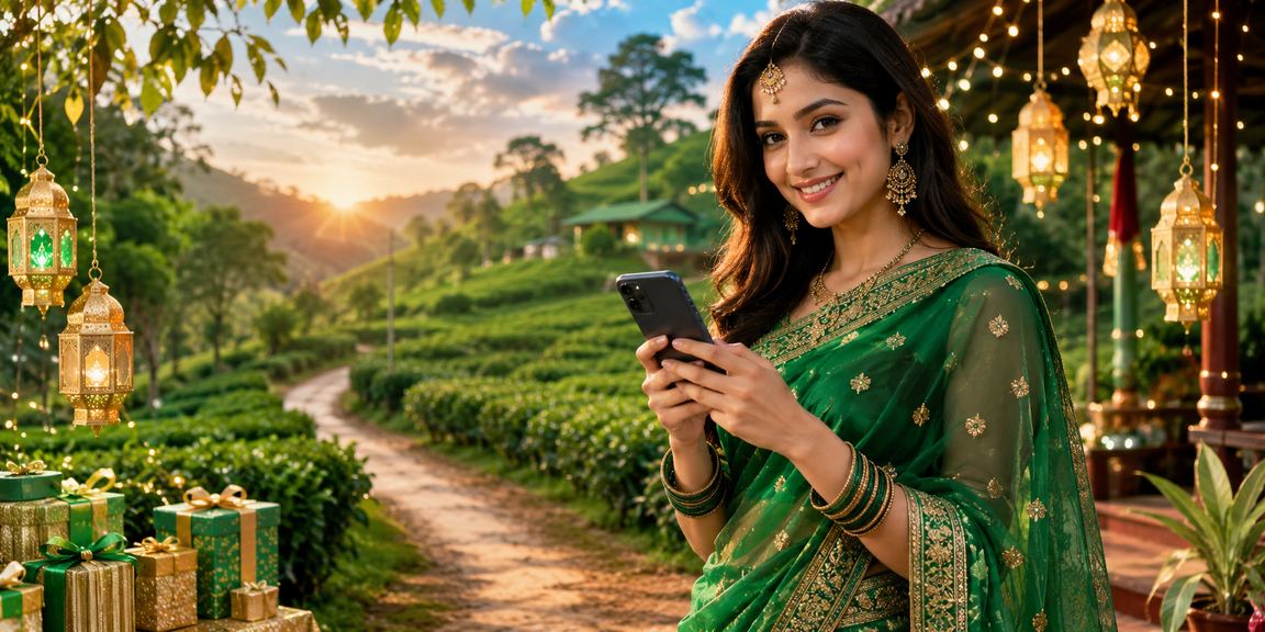 বগুড়ায় শাড়ি পরিহিতা নারীর ক্যাসিনো অ্যাপ ব্যবহারের দৃশ্য